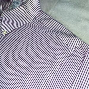 Brooks Brothers Shirt Men 16-6/7 Slim Fit Purple  Striped 346 Non Iron Cotton